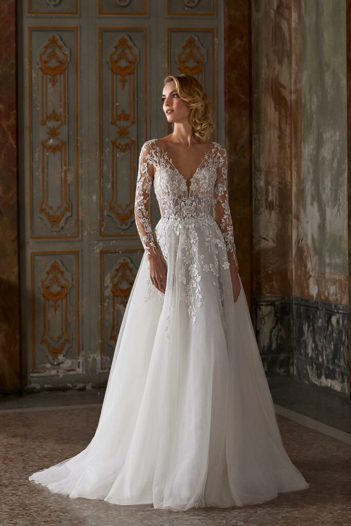 Brautkleid A Linie Mit Rmeln